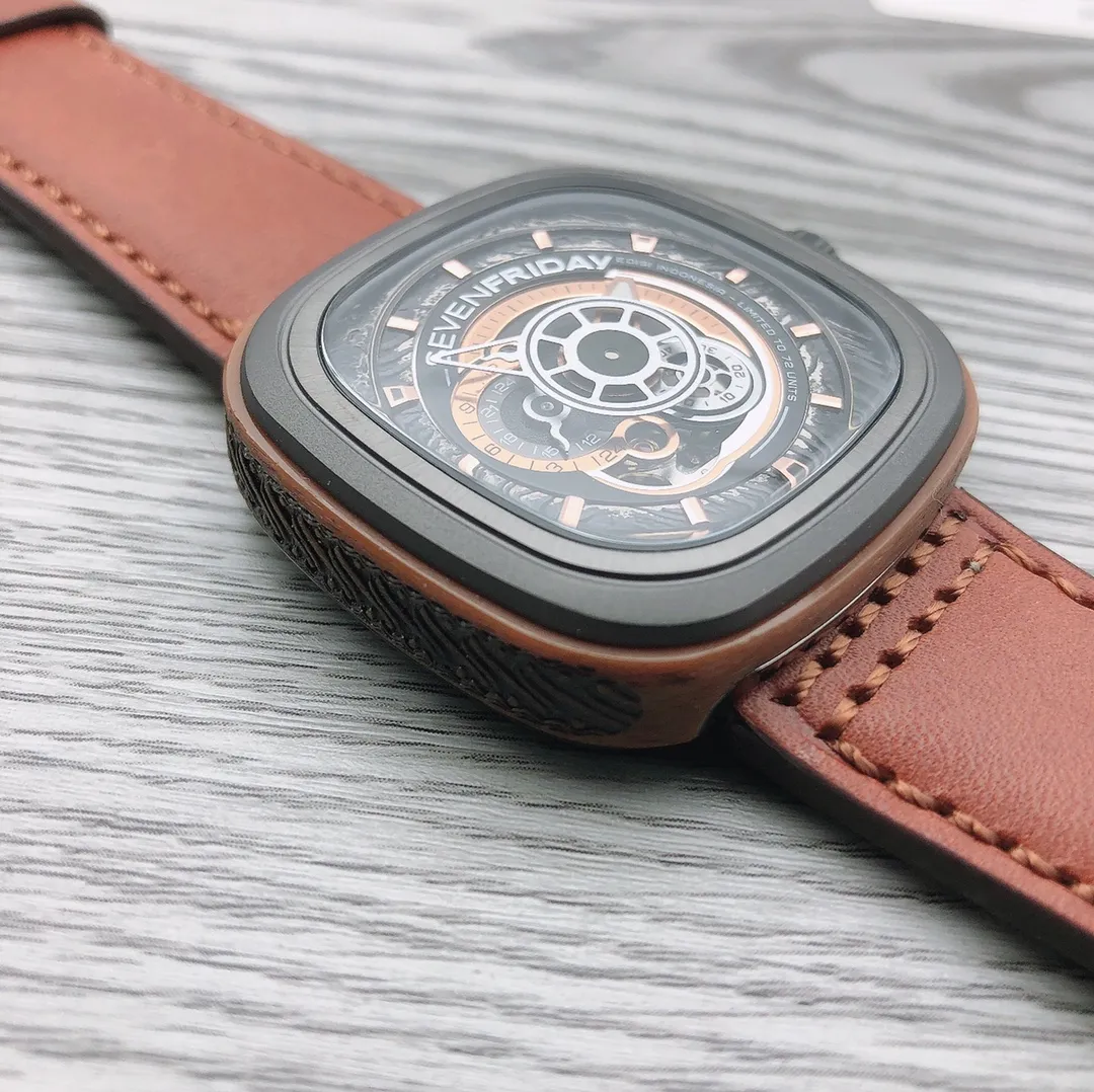 【Authentic Tmall】💰1640! Seven Friday seven Friday-P4B/05 "EDISI" 🎮Limited edition with a strong retro ethnic style. Sevenfriday's watch design focuses on the case and dial, which are made of stainless steel to create an extremely complex structure and an excellent movement. 🎮Comprehensive protection capabilities. SevenFriday supports Android NFC verification. Size 47*13mm. Matched with imported cowhide. Uses imported fully automatic Citizen movement.